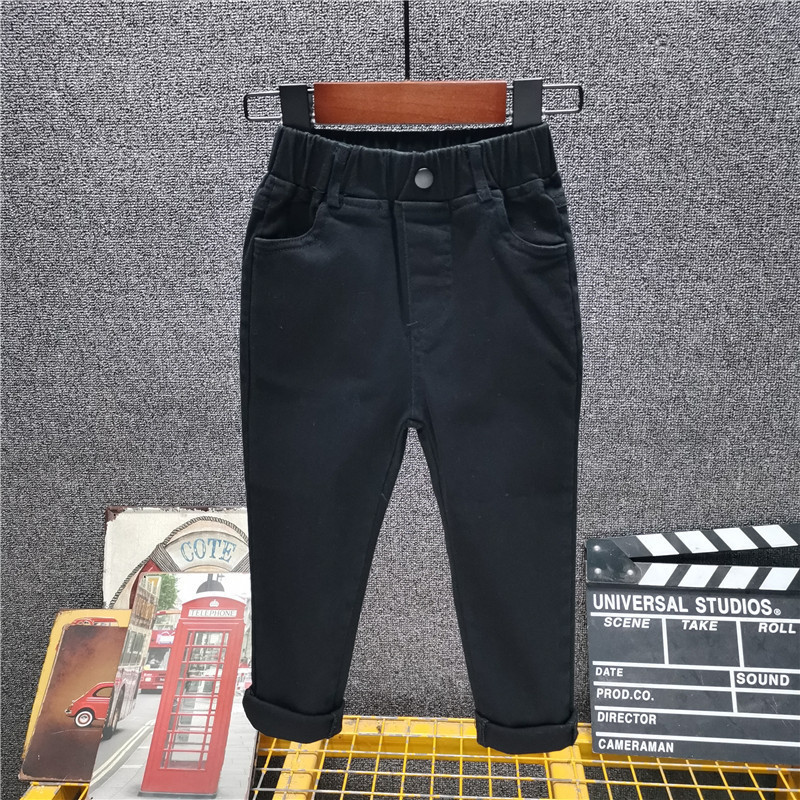 Children's white pants 2024 spring new Korean style boys' stretch casual pants girls' slim fit skinny pants thin