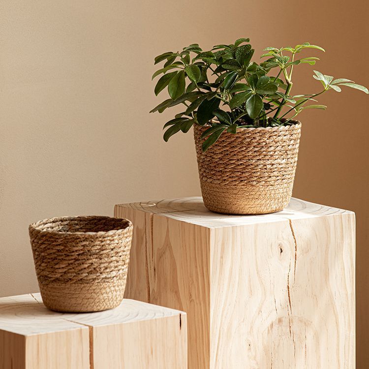 European-style Natural Seagrass Woven Flower Pot Rattan Plant Green Plant Bridesmaid Home Decoration Flower Basket Storage Basket