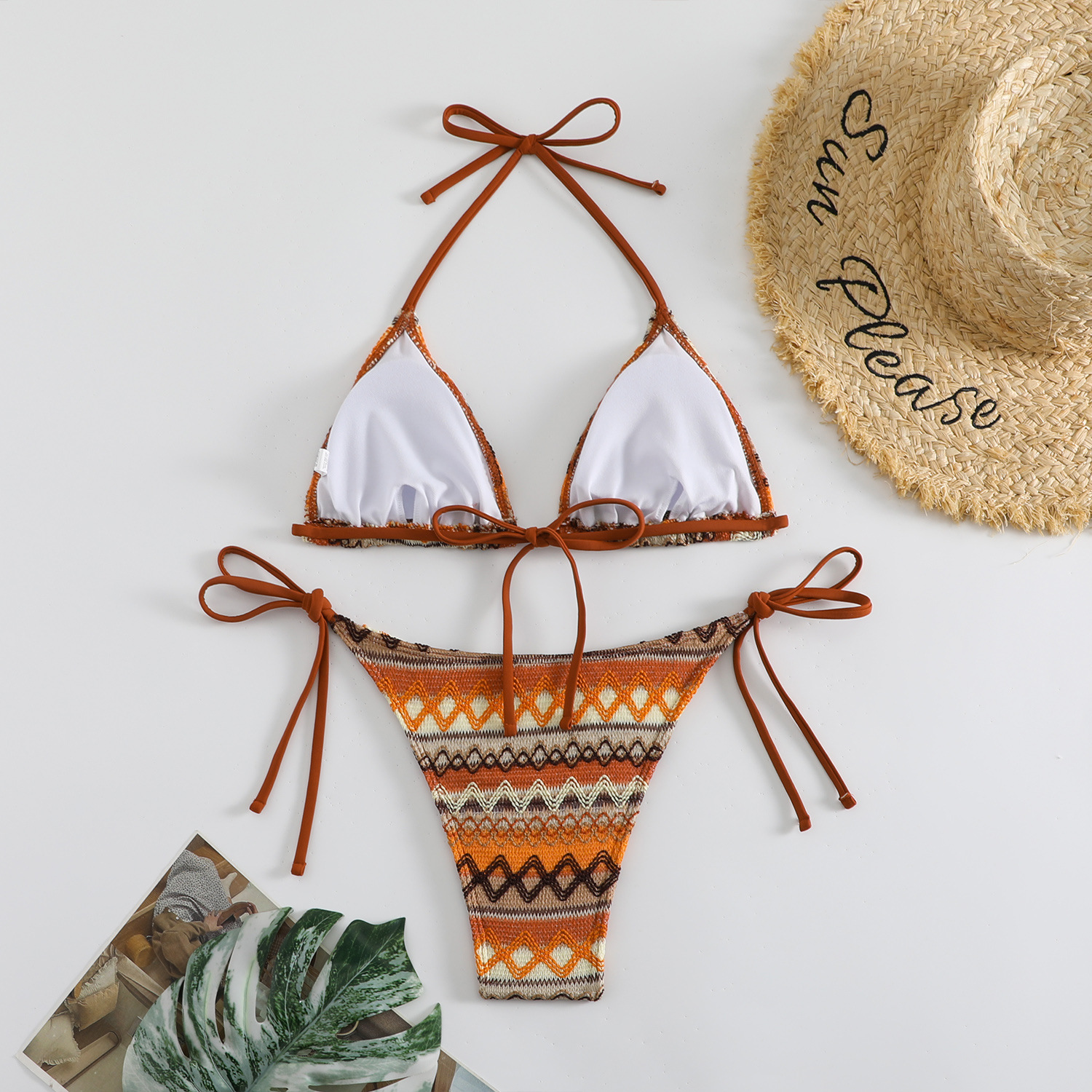 2024 New Knitted Sexy Bikini Summer Beach Bikini Swimwear Female European and American Export Cross-border