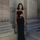 European and American Style Foreign Trade Explosions Design Sense Dress 2023 New Women's Wear Strapless Hollow Split Dress