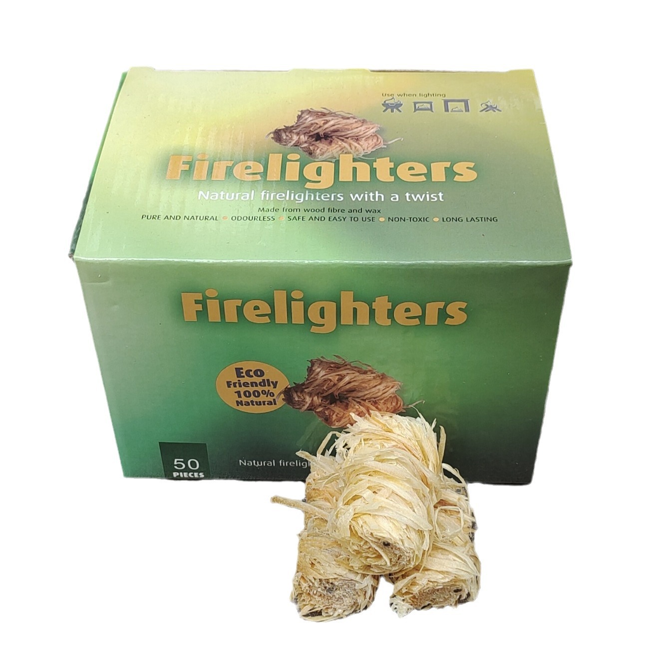 Wax wood stick ignition roll outdoor camping barbecue oven accessories quick ignition charcoal wax wood roll 50 pcs/box