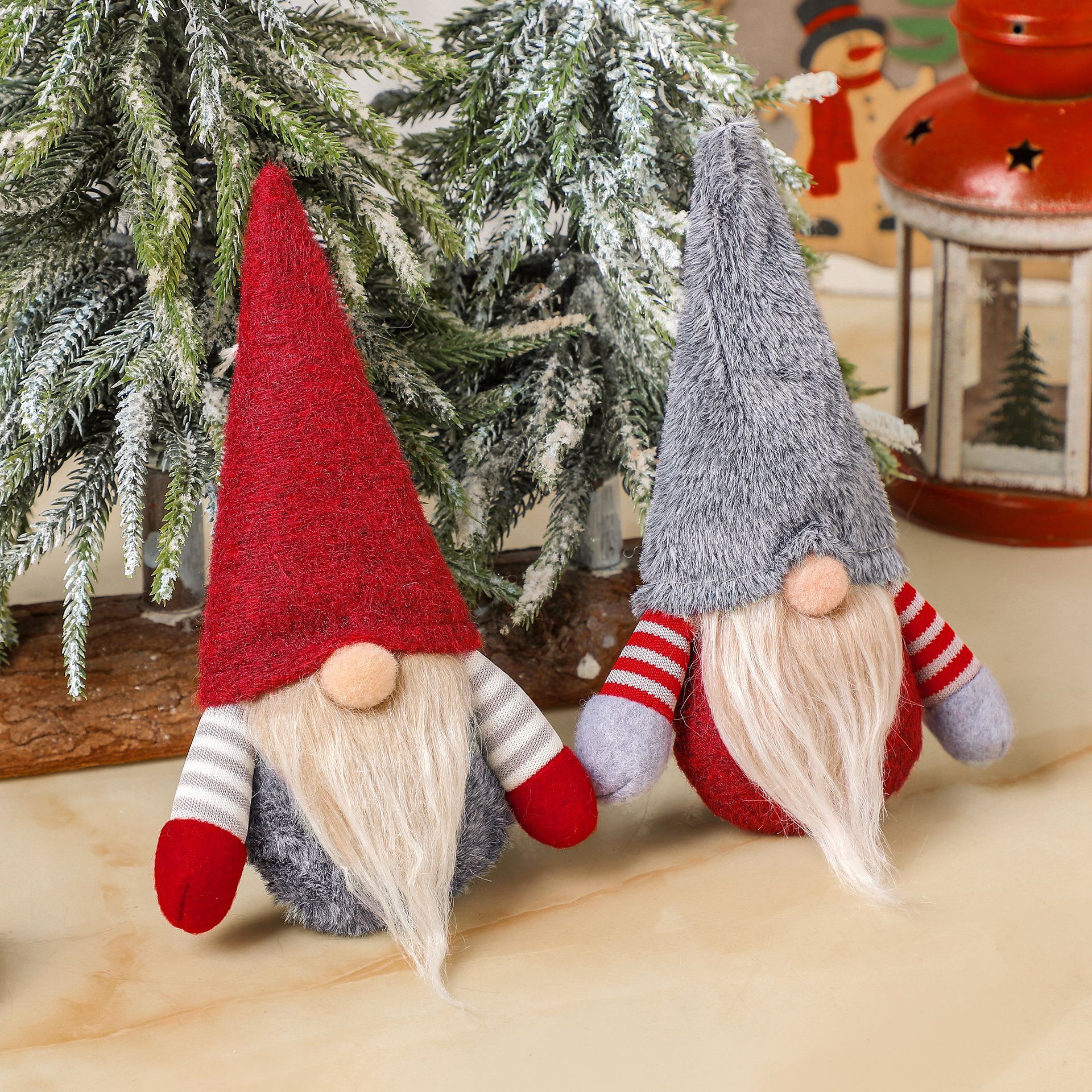 Christmas decoration supplies creative Christmas pendant faceless doll Christmas tree pendant gift doll for the elderly_voghion.com