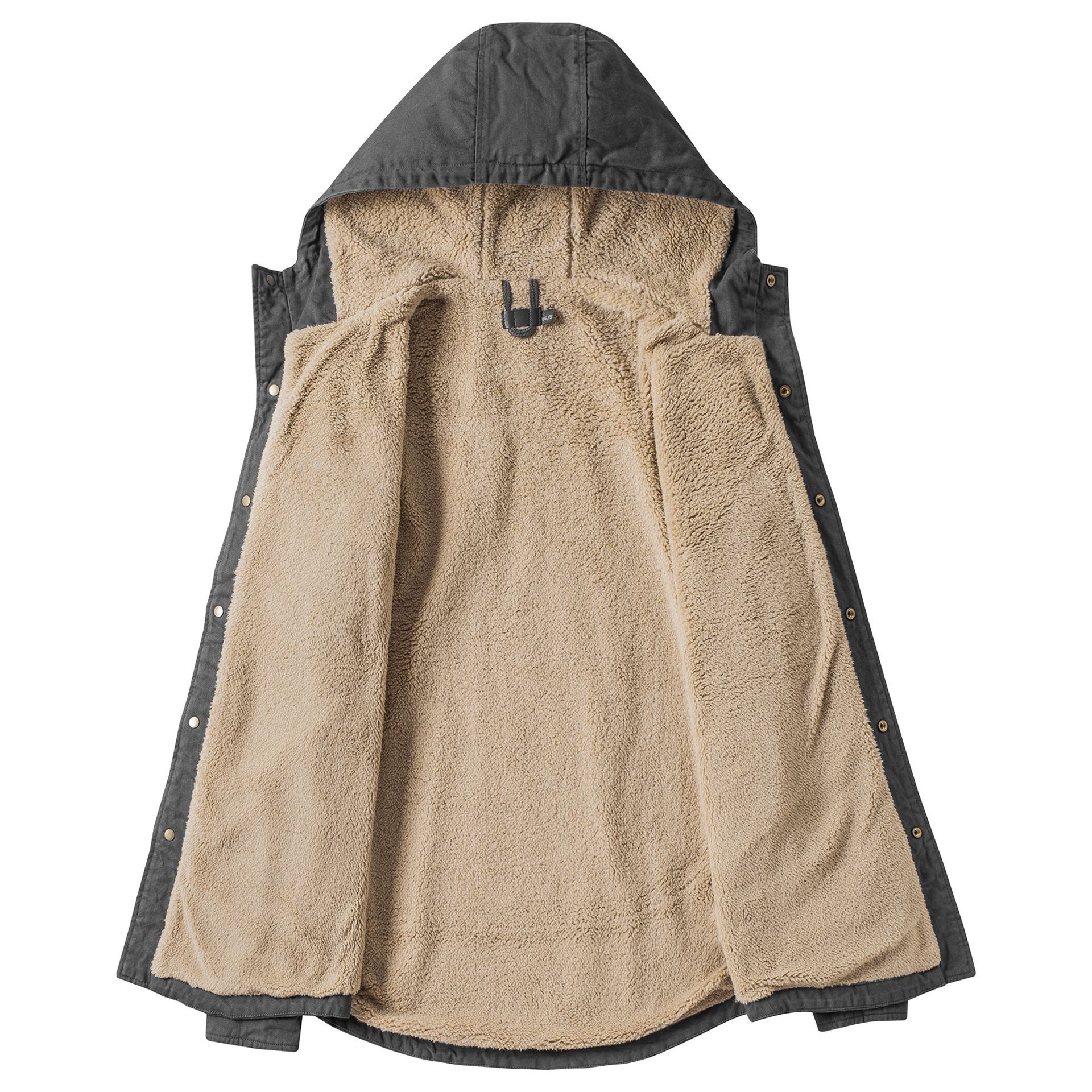 American size men's cotton casual fleece-lined long-sleeved shirt autumn and winter plus size thickened lambswool hooded jacket jacket