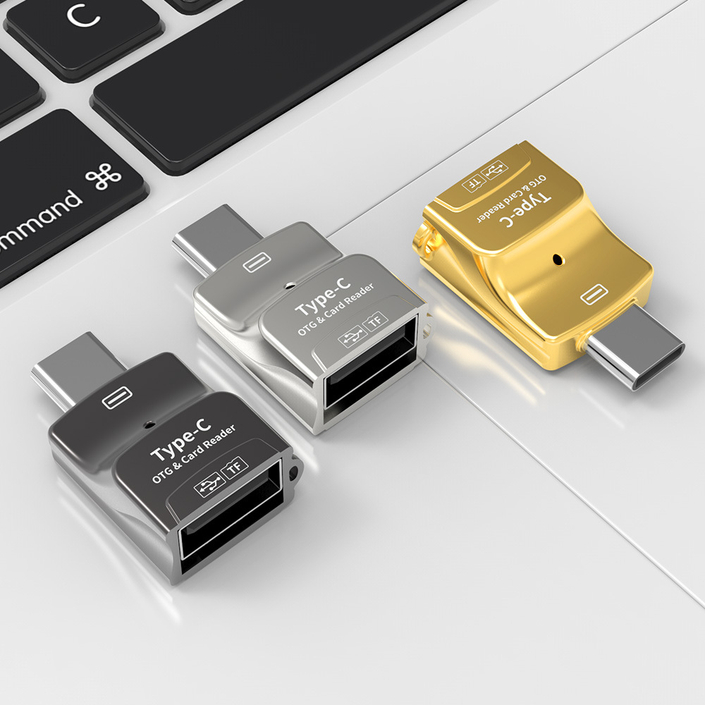 Mobile phone card reader two-in-one storage TF card U disk conversion OTG multi-function card reader type C converter