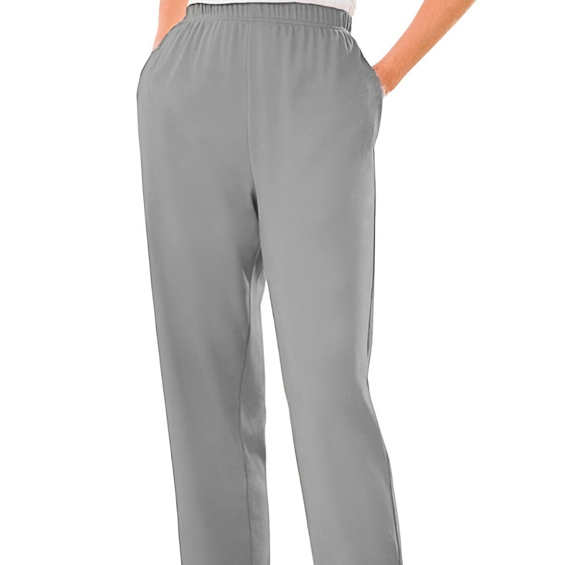 2023 Amazon Spring and Summer Explosions European and American Pants Pocket Elastomic Waist Straight Solid Color Casual Pants Women's Pants