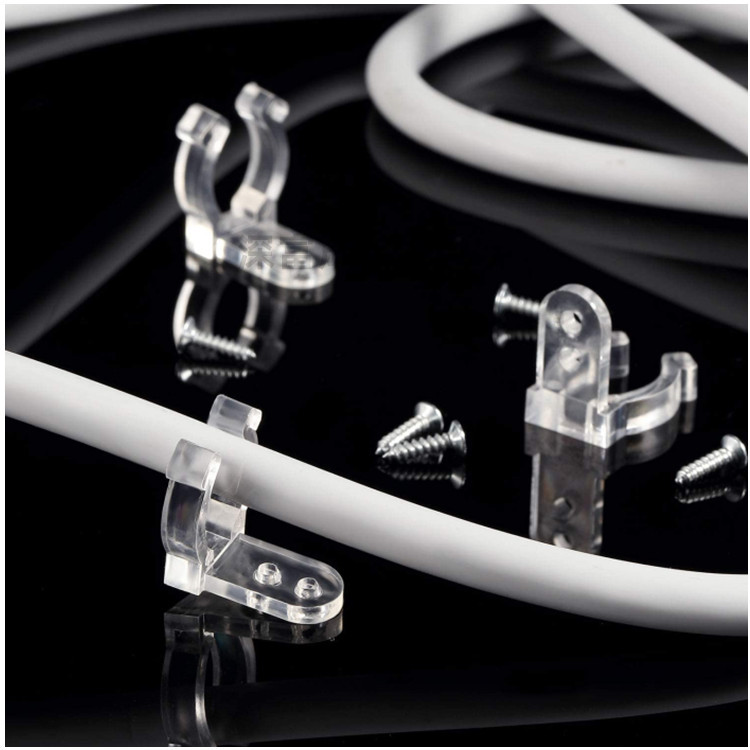 Led lamp with rainbow pipe clip round two-wire three-wire round light bar transparent card code seven-character card fixing clip