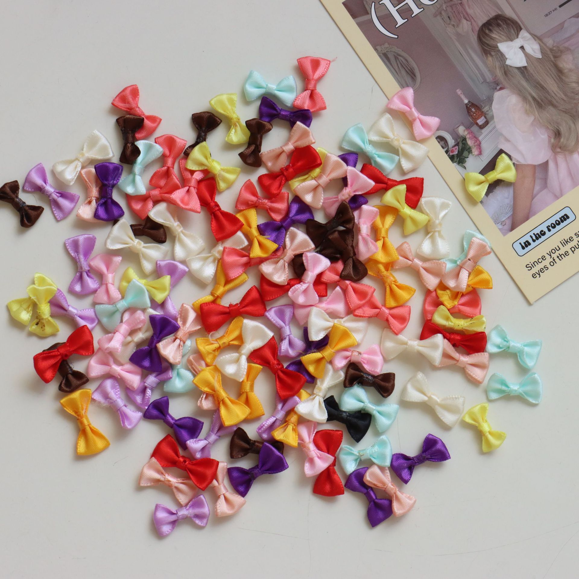 2CM wide polyester belt waist bow super mini diy handmade material accessories cotton doll bow