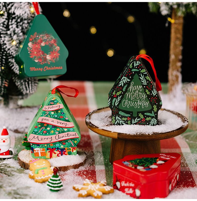 Christmas New Arrival Decorations Polygonal Cartoon Printed Tinplate Box Christmas Season Children's Handheld Gift Box_voghion.com