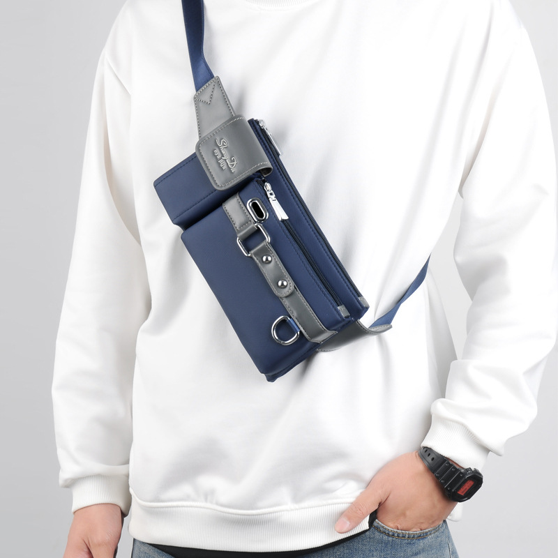 New Lightweight Waist Bag Men's Sports Casual Chest Bag Multifunctional Mobile Phone Bag Waterproof Cloth Bag Large Capacity Crossbody Bag Trendy