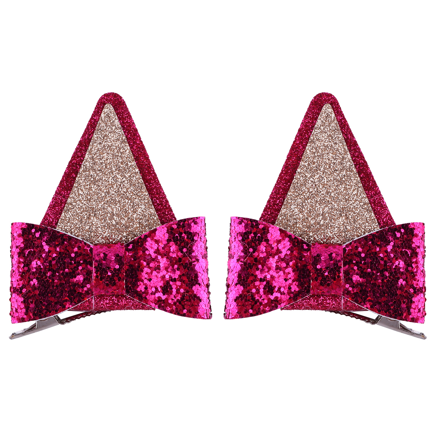 Xintian Principessa Carino Glitter Forcina Paillettes Fiocco Tridimensionale Forcina Bambini Cartone Animato Cane Orecchie Ornitorinco Clip_voghion.com