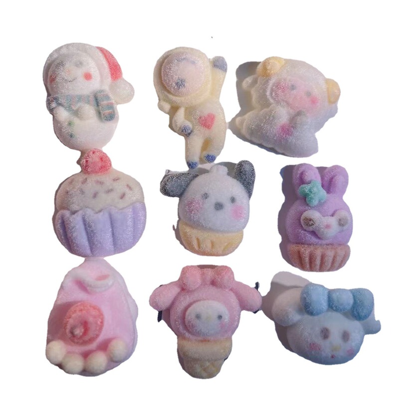 ディザトーン植毛小樹脂部品アニメ冬パッチdiyクリームゴムディザトーンネット赤頭アクセサリー樹脂バッチ|undefined