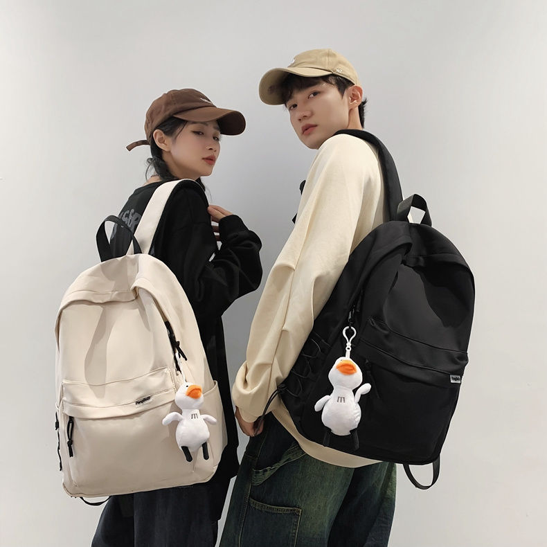 New Style Simple Backpack for Men and Women Large Capacity High Color Value Junior Senior high school College Students All-match Campus Schoolbag
