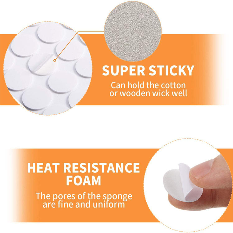 Factory spot supply candle wick sticker foam double-sided fixed glue candle base round viscose