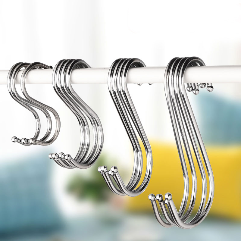 S Hook S Hook Clothes Garment Bag Metal Hook Supermarket Hook Kitchen Wardrobe Daily Use S Hook