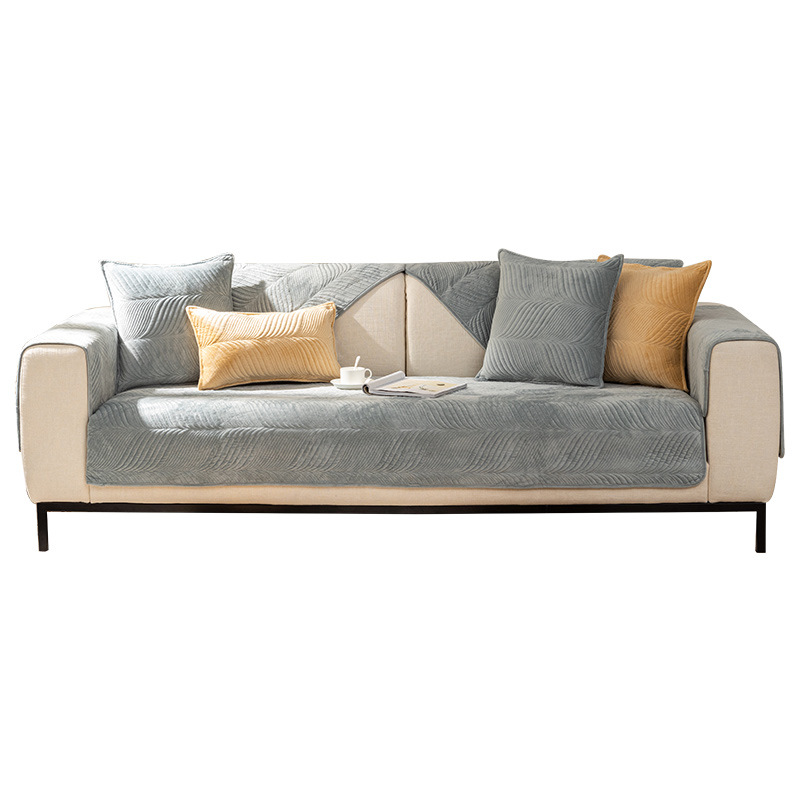 Plush sofa cushion winter thickened non-slip sofa cover cloth all-inclusive sofa cover anti-cat claw cushion manufacturers wholesale