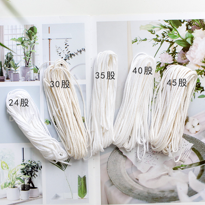 Meimuer mold candle long rod column candle diy unwaxed cotton candle wick 10 meters