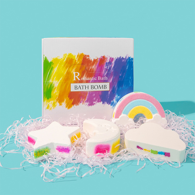 Cross-border spot moon bath ball rainbow explosion Bath Bath ball cloud bubble bath ball stars bath salt ball wholesale