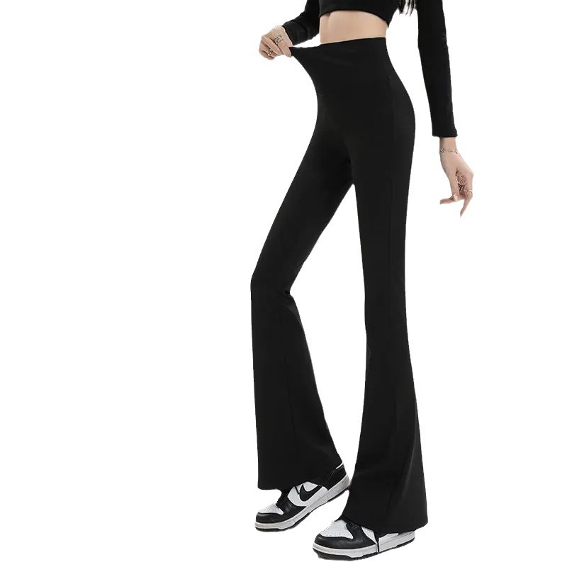 Weila Barbie pants women's outer wear autumn and winter fleece-lined thick shark pants high waist belly pants slimming tight yoga pants women