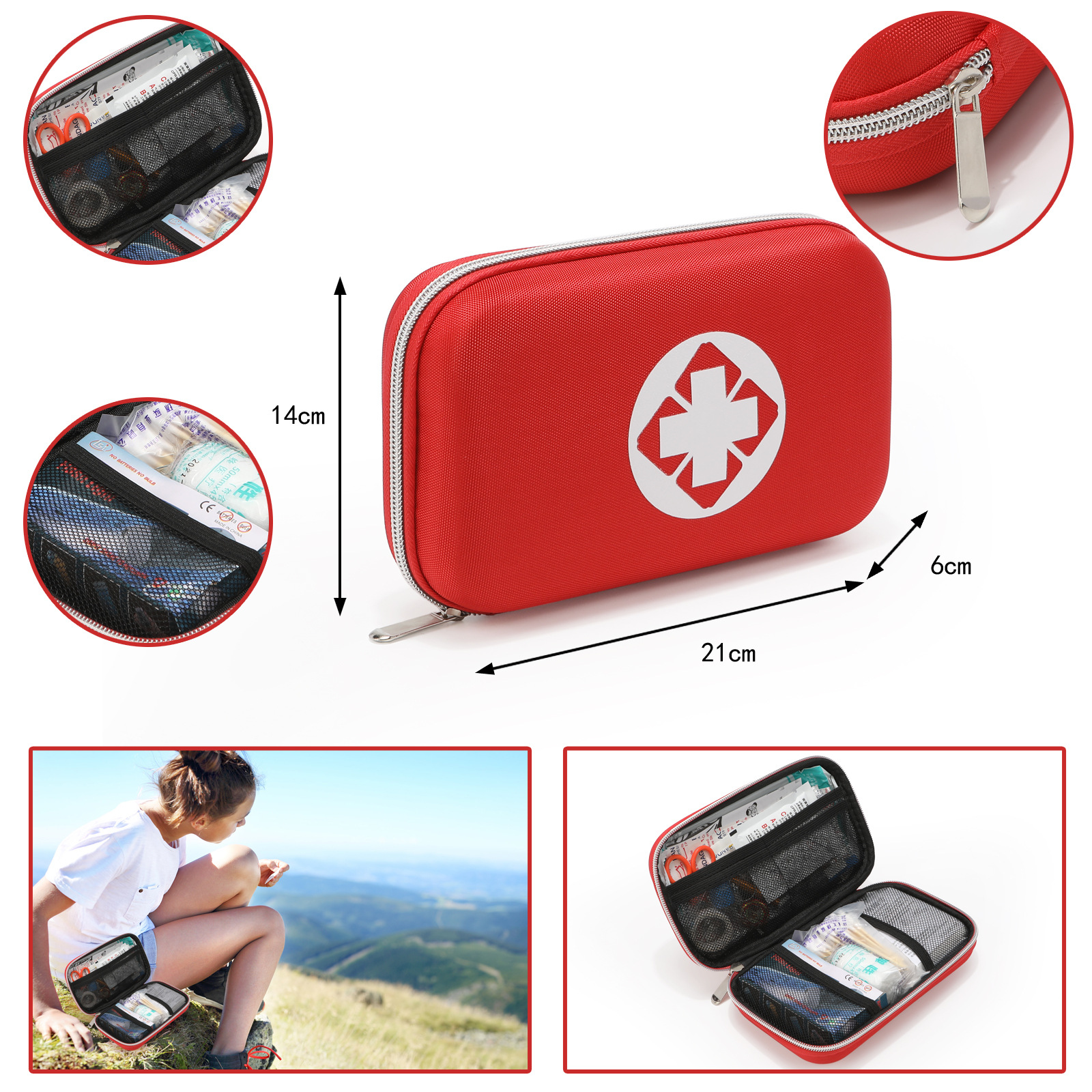 184PCs First Aid Kit Outdoor Travel Portable Car Medical Kit Fire Fighting Carry-on Earthquake Emergency Medical Kit Household