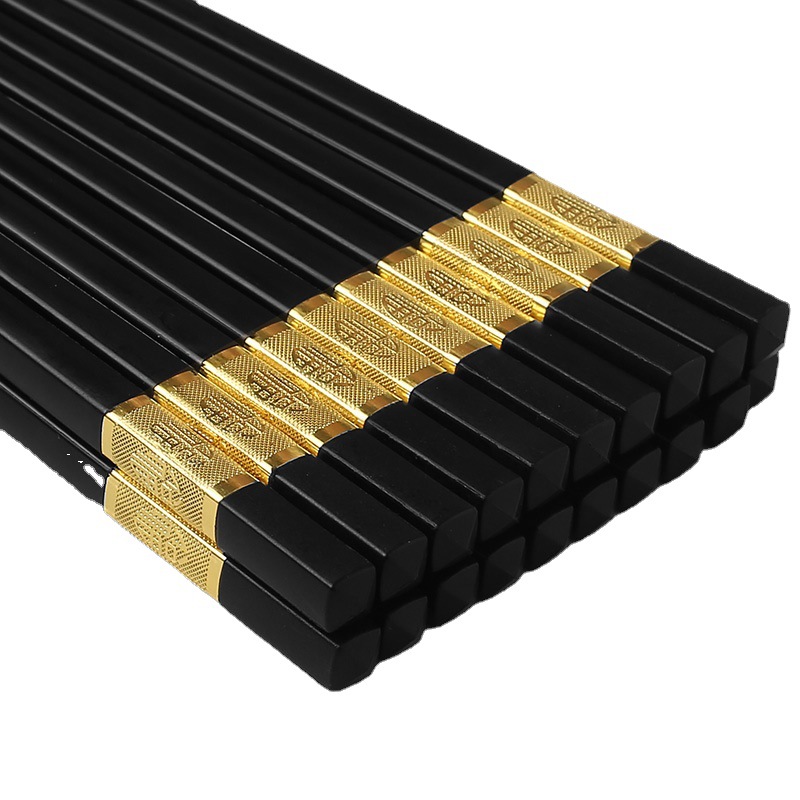 Alloy chopsticks boxed 10 pairs of hotel household high-grade non-slip non-mildew alloy chopsticks can be sterilized chopsticks