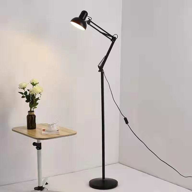 simple Long Arm folding floor lamp simple living room bedroom eye protection Study Office lamp