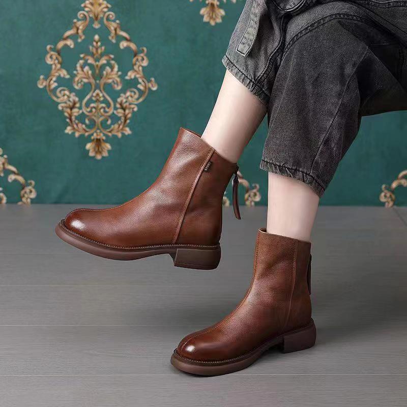 Martins Boots Ins British Style 2024 New Style Deep-soled Chelsea Super Fire Short Boots Women's Retro Autumn and Winter Single Boots