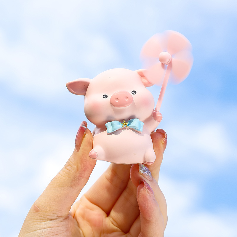 Internet celebrity mini car interior decoration supplies cartoon cute small animal windmill park car bicycle decorations New