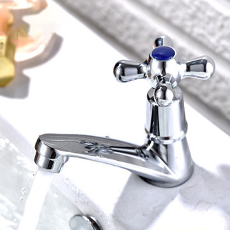 Zinc modern simple electroplating faucet bathroom bathroom sink kitchen single handle single control single Cold Faucet