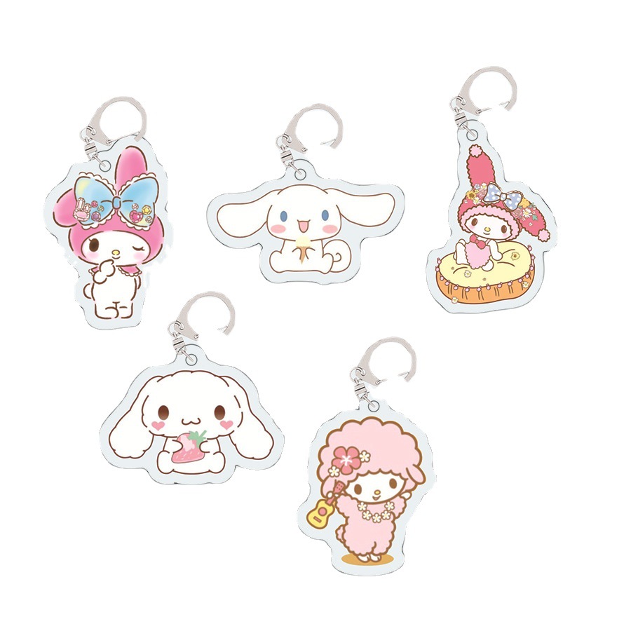 New ins Acrylic Keychain Transparent Double-sided Cute Girl Acrylic Pendant Jade Gui Dog Jewelry Key