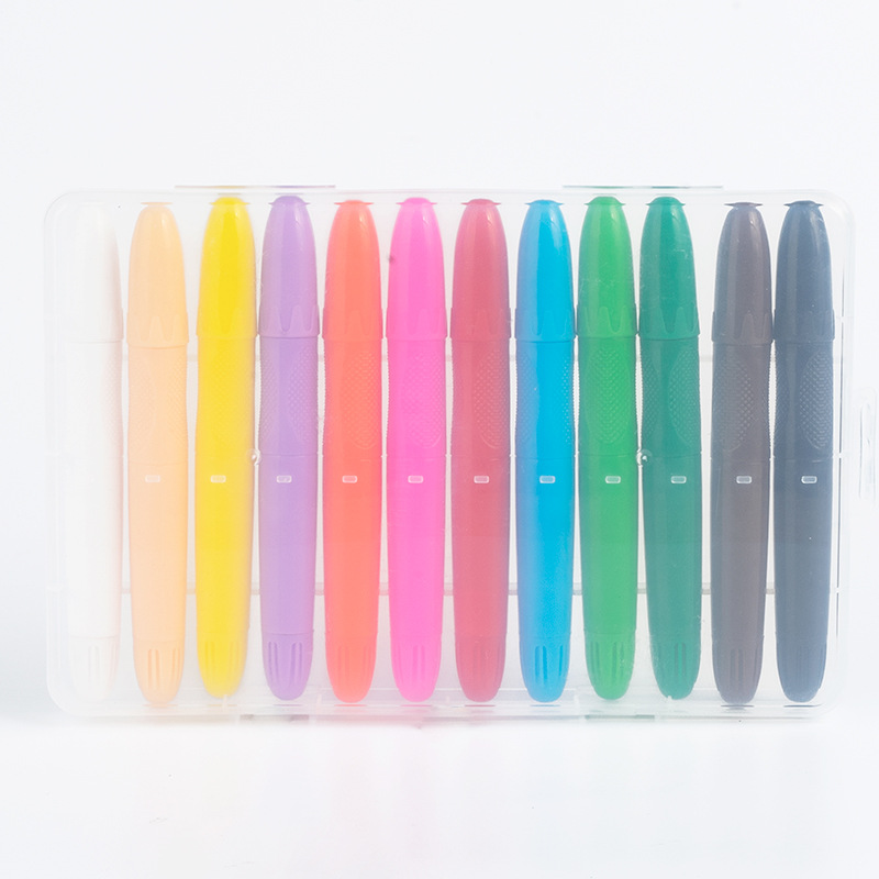 Manufacturer's hot-selling rotating crayon water-soluble crayon 12-color face color crayon suit oil painting stick washing crayon