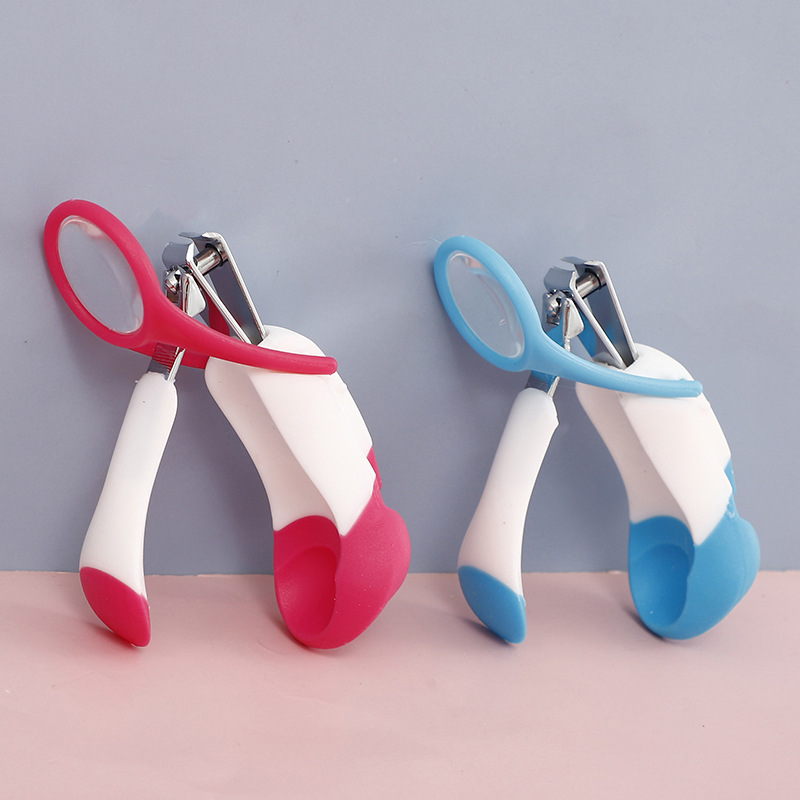 Newborn magnifying glass nail clippers anti-pinch meat baby nail clippers baby nail clippers with magnifying glass wholesale