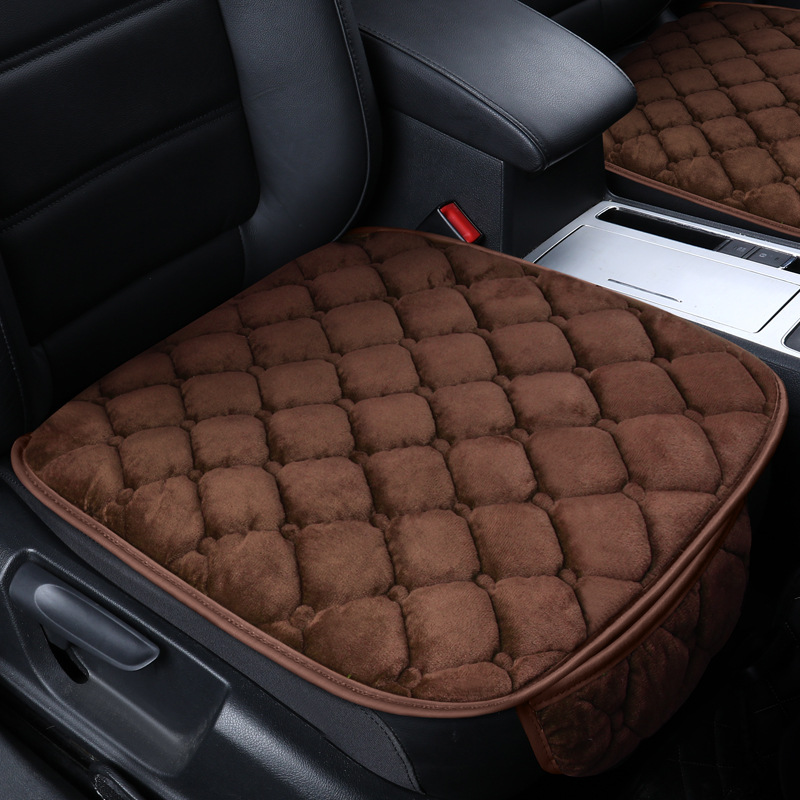 Car seat cushion winter plush three-piece single-piece warm Main driving rear half bag seat cushion office seat cover