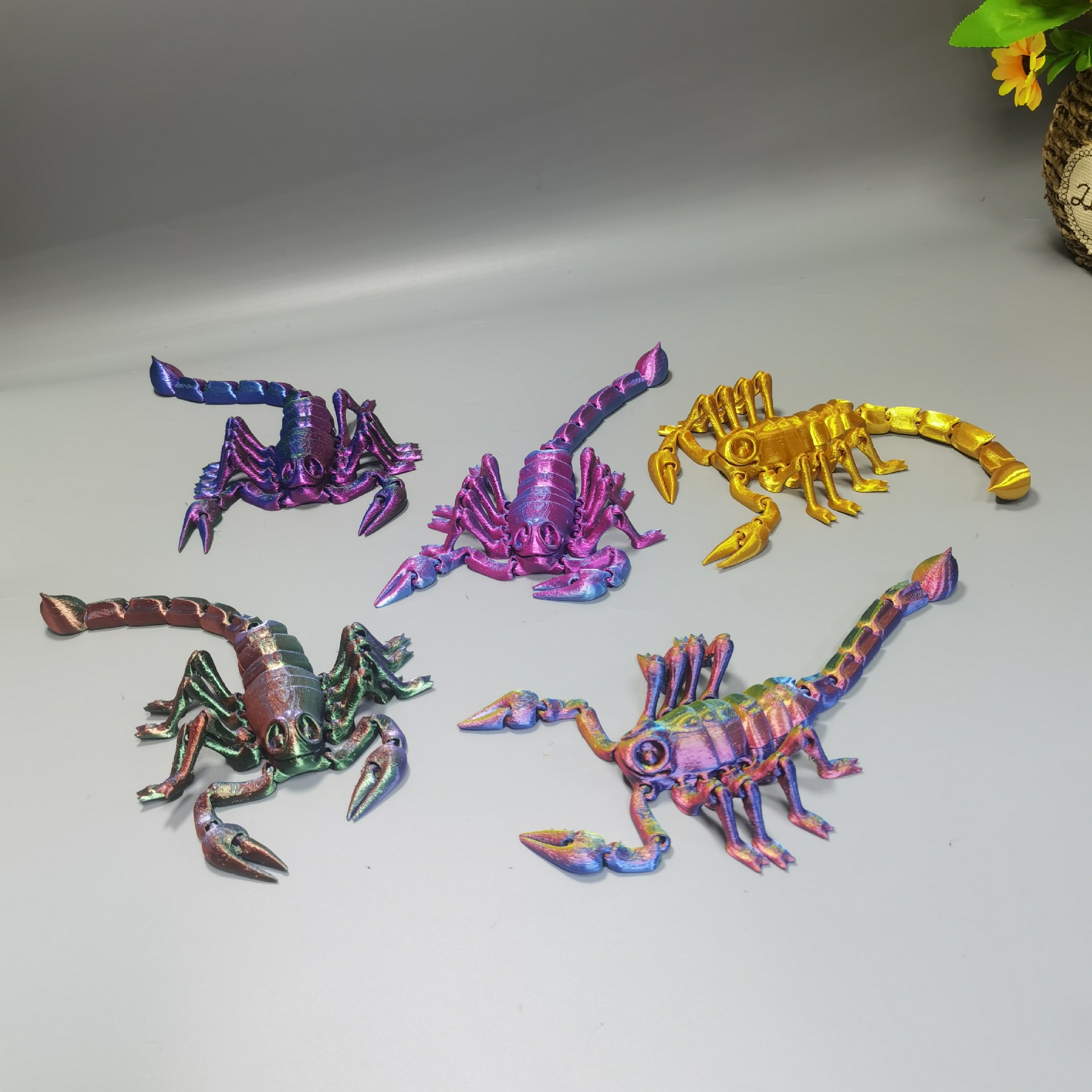 Cross-border jewelry toy spider lobster scorpion 3D printing ornaments simulation animal doll plastic stall souvenirs