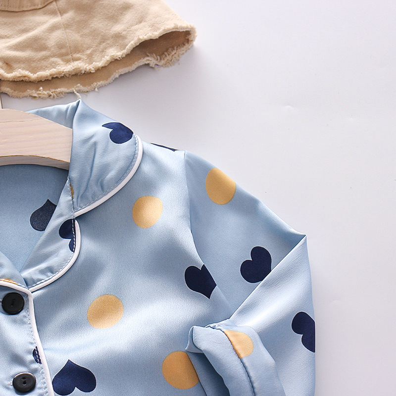 CA126 a generation of new year children's home clothes long sleeve casual fashion baby love pajamas two