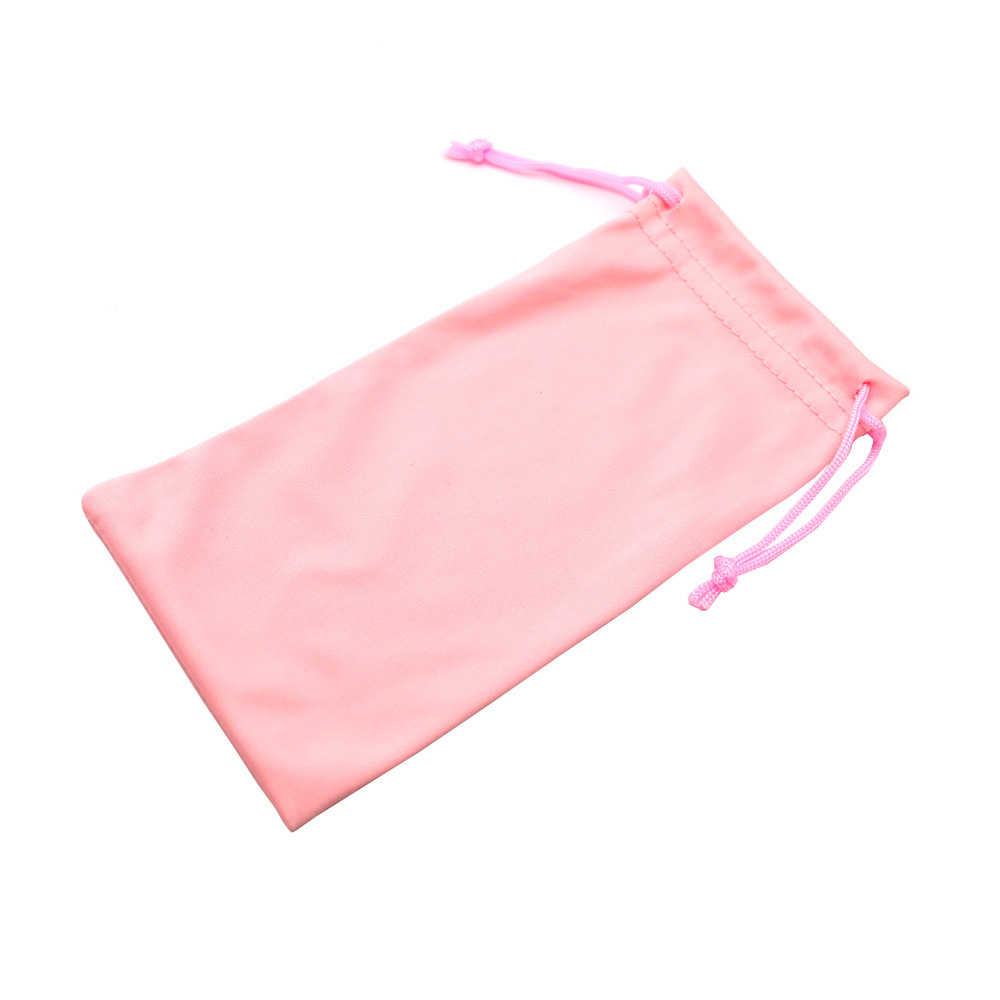 Spot wholesale new microfiber glasses bag solid color drawstring mobile phone storage bag pin two sunglasses bundle pocket
