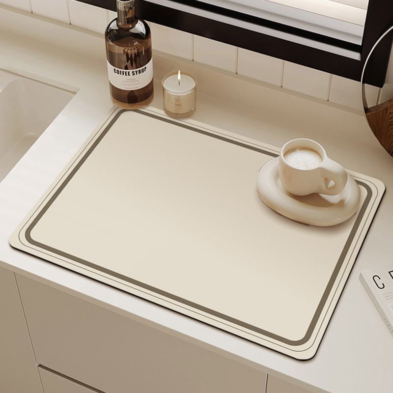 Modern Simple Household Water Absorbent Quick-drying Anti-slip Mat Living Room Coffee Table Diatom Mud Table Mat Kitchen Countertop Drain Mat