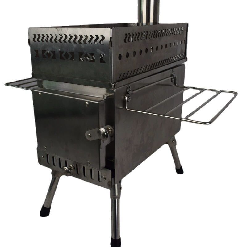 Tent sauna stove folding stainless steel firewood heating stove outdoor sweat steaming sauna box heating humidifier stone basket