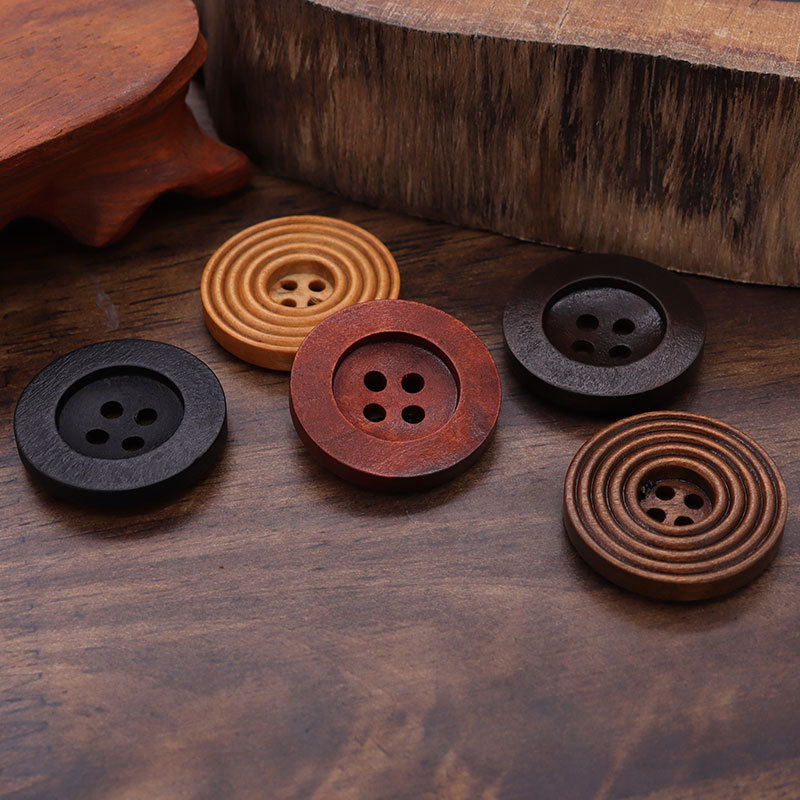 Factory Spot Natural Wood Dyed Button Coat Sweater Cardigan Clothes Button Children's Coat Wooden Button