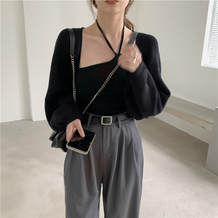 Sweater Mori Blouse Loose Lazy Loose Sun-protective Clothing for Female Students Short New Spring and Summer Hollow-out Shawl Knitted Top