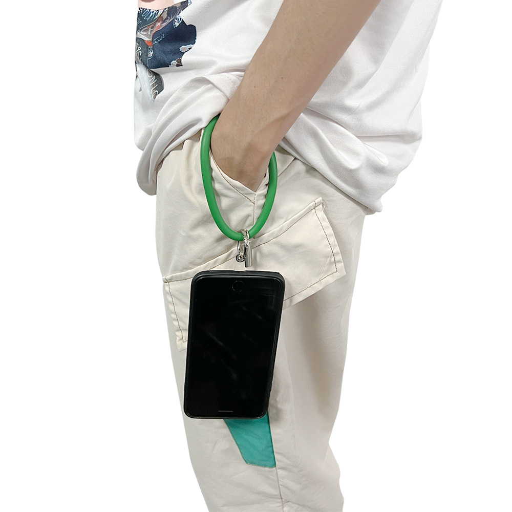 Shake the same round silicone mobile phone anti-drop ring mobile phone anti-drop pendant portable silicone bracelet key chain