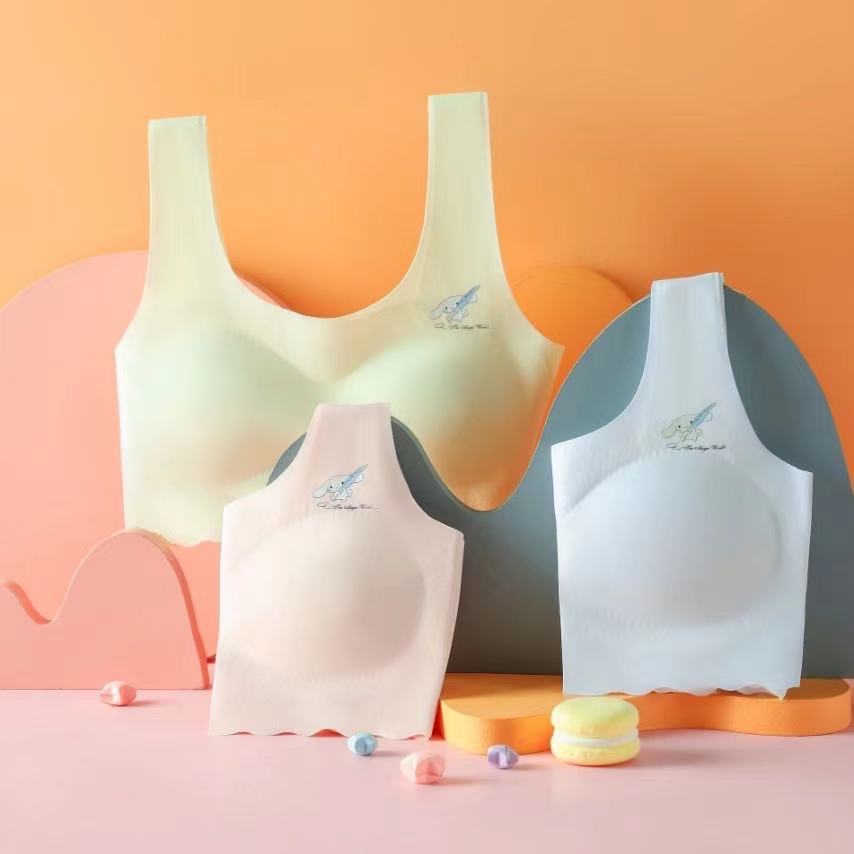 Girls' Big Children's Latex Chest Pad Seamless Underwear Developmental Camisole Vest Wearing 8-17 Years Old Strapless Wrapping Bra