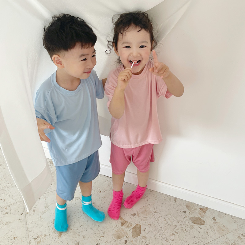 50 Modal Children's Pajamas Summer Thin Short-sleeved Korean Style Boys' and Girls' Home Suit Summer Breathable