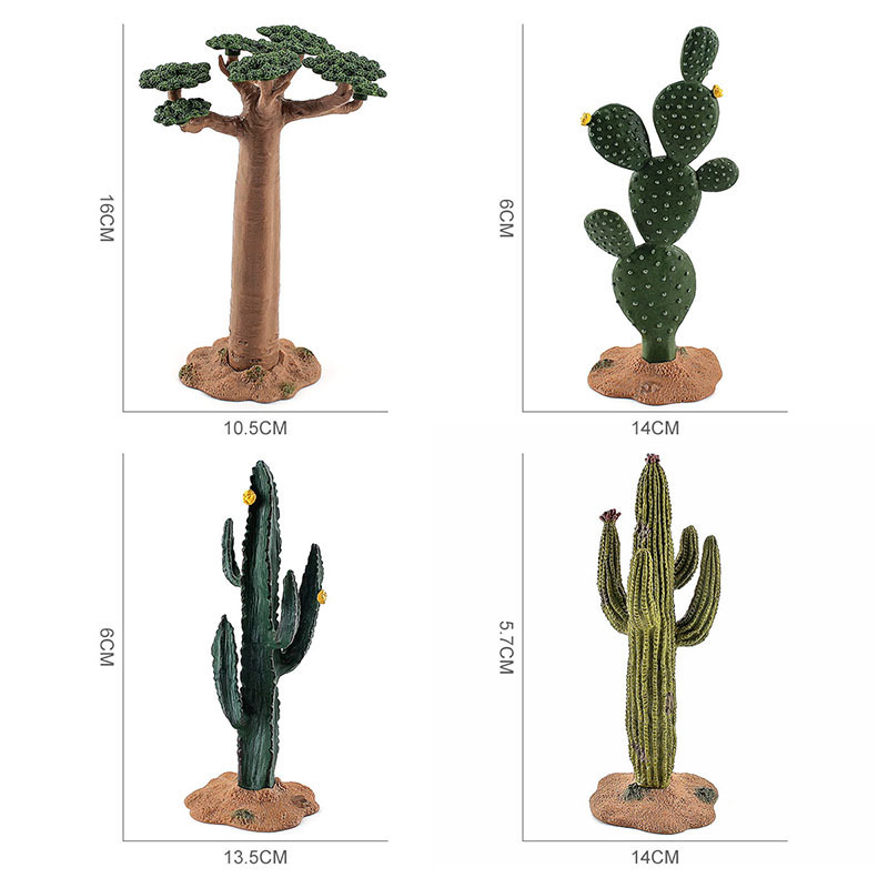 Children's Animal Model Scene Ornaments Tropical Desert Tree Simulation Green Plant Cactus Baobab Tree