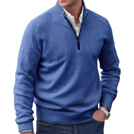 Sweater Independent Station Foreign Trade Men's Zipper Stand Collar Sweater Wool Men's Warm Sweater Cardigan Jacket for Men