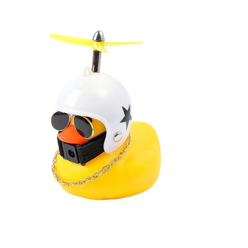 Net Red Yellow Duck car ornaments helmet bamboo dragonfly Car Rearview mirror broken wind duck trembles with doll wholesale