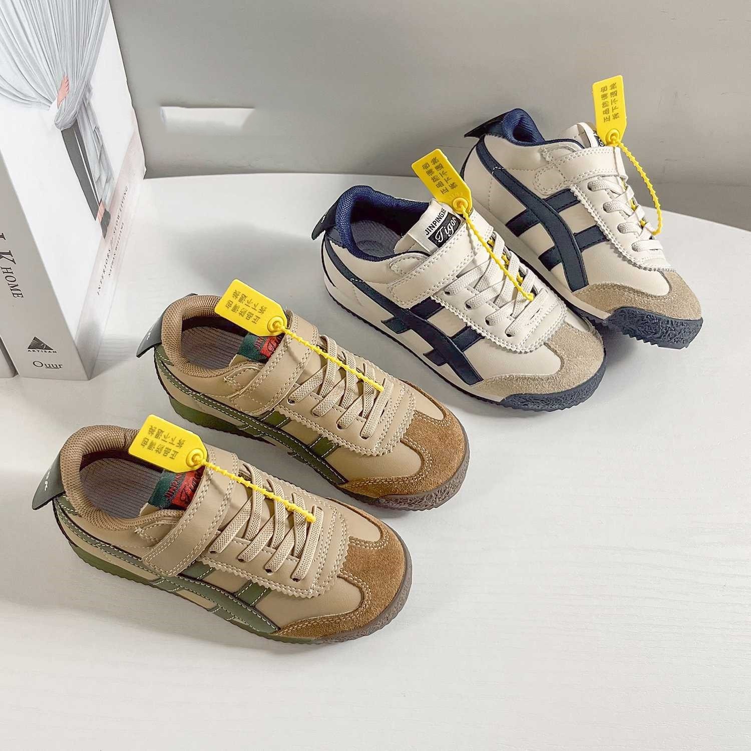 Children's Rabbit Forrest Gump Shoes Men's 2024 Spring and Autumn New Girls' Soft Leather Non-slip Casual Shoes Boys Soft Sole sneaker