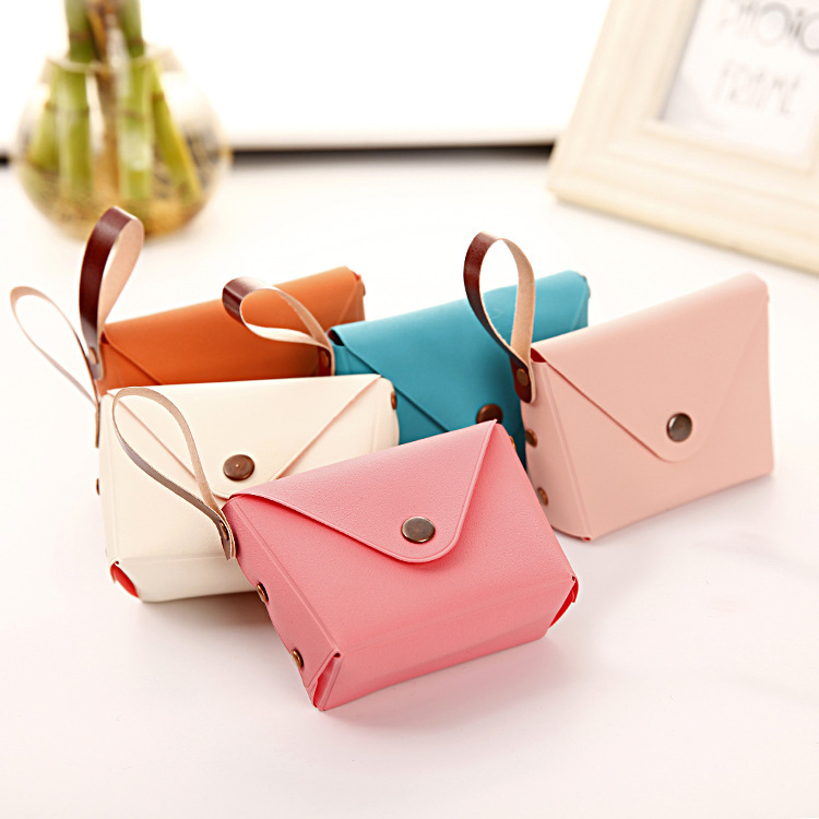 Korean style fresh and simple coin purse pvc hidden zipper small wallet wholesale zero wallet mini women's key chain handbag 