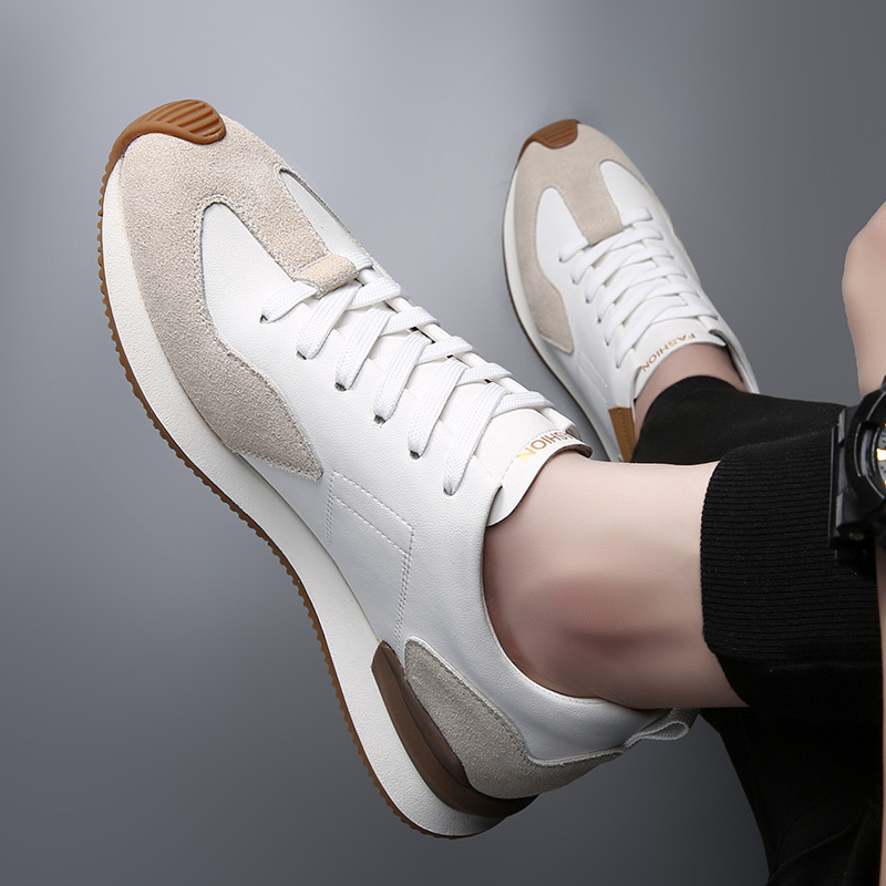 Men's breathable summer shoes sneaker men's casual shoes genuine leather White shoes men's shoes all-matching argan shoes