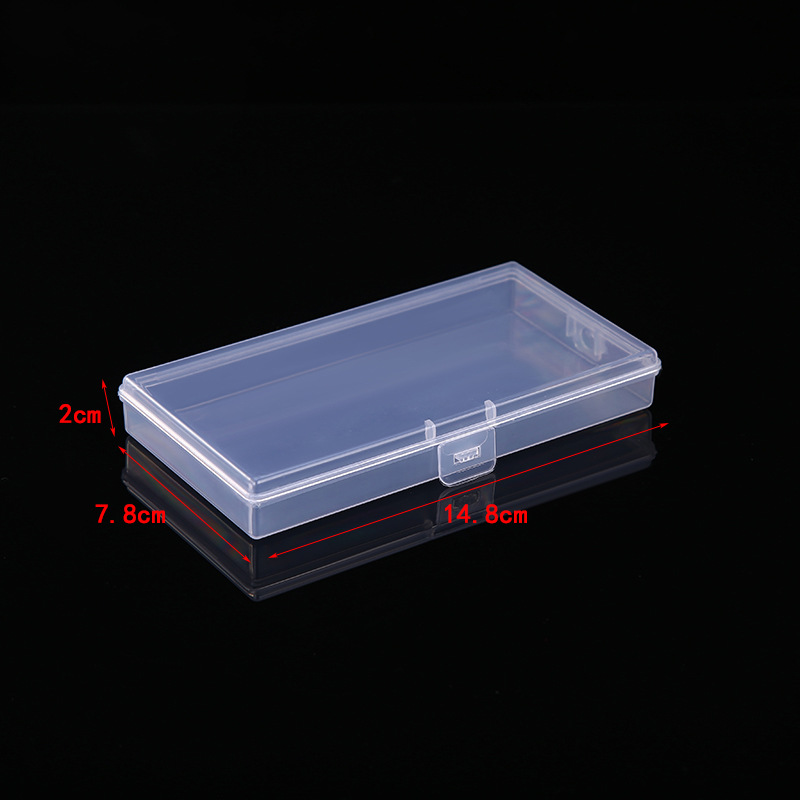 Transparent PP one-piece flip storage box rectangular plastic packaging box DIY storage parts Box Wholesale