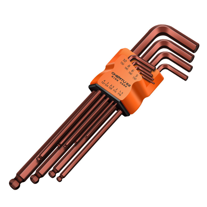Hexagon socket S2 ball head set Hexagon socket wrench medium long and long hexagon socket high hardness socket wrench set